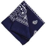 BANDANA BLU SCURO QUADRATA 100% COTONE PAISLEY PIRATA FAZZOLETTO SPORT CICLISMO SOTTO CASCO