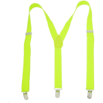 BRETELLE GIALLO FLUO LIME UOMO DONNA  UNISEX ELASTICHE REGOLABILI 3 CLIP 2,5CM