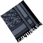 Sciarpa Del Deserto Unisex Foulard Kefiah Nero e Bianco Versatile Pashmina Scialle Shemag Quadrata In Cotone 110cm Out054