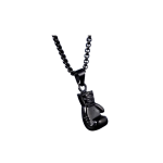 Collana Con Guantone Da Boxe Sport Pugilato Con Ciondolo 3cm e Catenina 60cm Colore Nero ET189