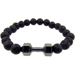 BRACCIALE BRACCIALETTO PIETRA LAVICA MANUBRIO PESO PALESTRA PIETRE DURE CHAKRA ET53