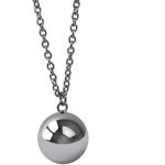 COLLANA CIONDOLO CHIAMA ANGELI BOLA MESSICANA ARGENTATA 2,2cm CATENA LUNGA 126cm V2 ET80