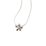 Collana Girocollo Donna Con Catenina Colore Argento Con Ciondolo Fiore 5 Petali ET198