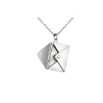 Collana Ciondolo Medaglione Con Busta Apribile 2cm Con Lettera Amore I Love You Colore Argento ET201