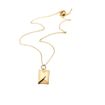 Collana Ciondolo Medaglione Con Busta Apribile 2cm Con Lettera Amore I Love You Colore ORO ET202