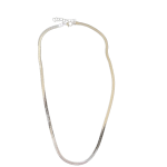 Collana Snake Serpente Unisex Catenina Piatta A Spina Di Pesce Colore Argento 5mm Larghezza Et204