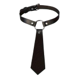 Accessorio Moda Girocollo Cravatta Alternativa Collare Nero Borchie Stile Punk Gotico In Similpelle Misura Regolabile Et207