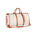 Borsa Bagaglio Da Viaggio Pieghevole Bianco e marrone Impermeabile Per Abiti Multitasche Con Tracolla