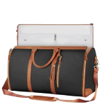 Borsa Bagaglio Da Viaggio Pieghevole NERO e marrone Impermeabile Per Abiti Multitasche Con Tracolla