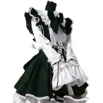 Costume Cosplay Maid Dress Cameriera per Donna Abito Lungo Anime Abito Grembiule Bianco e Nero Abiti Lolita Taglia S