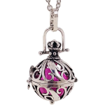 COLLANA CIONDOLO CHIAMA ANGELI BOLA MESSICANA SFERA  FUCSIA 2,6cm CATENA ET89
