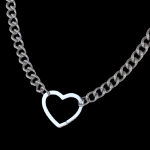 Collana Catenina a Maglia Cubana girocollo con ciondolo a forma di cuore amore Donna Elegante ET232