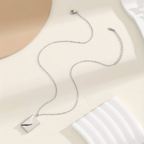 Collana Ciondolo Medaglione Con Busta Apribile 2cm Con Lettera Amore I Love You Colore ARGENTO ET241