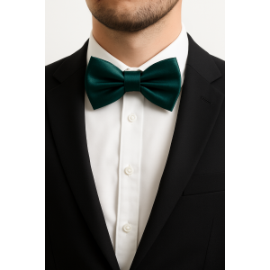 PAPILLON RASO SLIM SOTTILE CRAVATTINO FARFALLINO FARFALLA UOMO DONNA VERDE SCURO