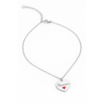 Collana Donna con Ciondolo Cuore "Mamma" Regalo Ciondolo Elegante con Cuoricino Rosso ET242