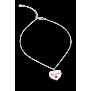 Collana Donna con Ciondolo Cuore "Mamma" Regalo Ciondolo Elegante con Cuoricino Rosso ET242