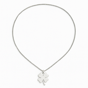 Collana Donna in Acciaio Inossidabile con Pendente Quadrifoglio Portafortuna, Idea Regalo Elegante ET243