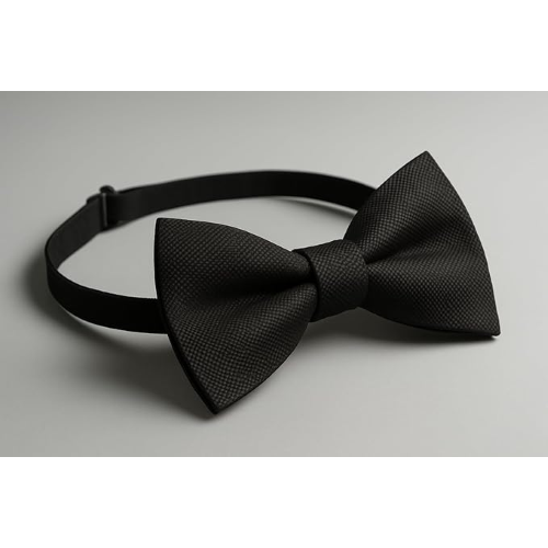 Papillon Uomo NERO Elegante in Microfibra Jacquard – Già Annodato e Regolabile