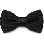Papillon Uomo Nero a Maglia – Elegante Cravatta a Farfalla in Maglia Intrecciata Preannodata