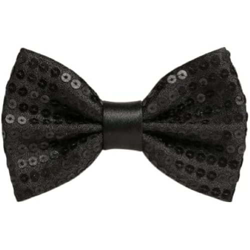 PAPILLON RASO SLIM SOTTILE CRAVATTINO FARFALLINO FARFALLA UOMO DONNA Nero con texture Puntinata Brillante