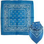 BANDANA AZZURRA QUADRATA  PAISLEY PIRATA FAZZOLETTO SPORT CICLISMO SOTTO CASCO