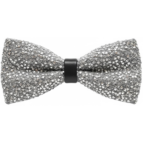 Papillon Uomo Donna Glitter Argento Elegante Accessorio Brillante per Feste, Cerimonie, Eventi Speciali