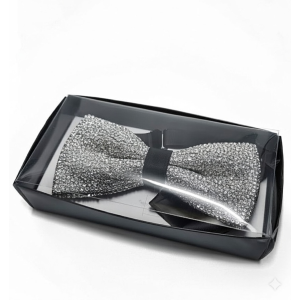 Papillon Uomo Donna Glitter Argento Elegante Accessorio Brillante per Feste, Cerimonie, Eventi Speciali