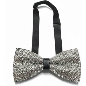 Papillon Uomo Donna Glitter Argento Elegante Accessorio Brillante per Feste, Cerimonie, Eventi Speciali