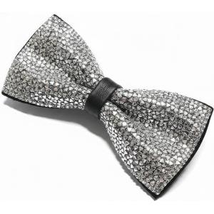 Papillon Uomo Donna Glitter Argento Elegante Accessorio Brillante per Feste, Cerimonie, Eventi Speciali