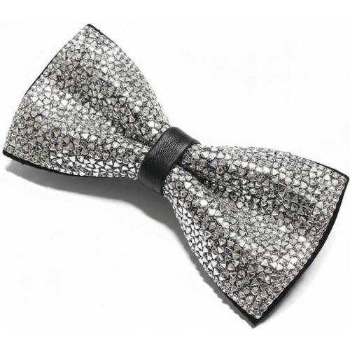 Papillon Uomo Donna Glitter Argento Elegante Accessorio Brillante per Feste, Cerimonie, Eventi Speciali