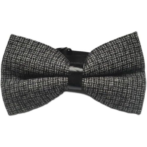 Papillon Uomo in Tweed Grigio Antracite SLIM SOTTILE CRAVATTINO FARFALLINO FARFALLA UOMO DONNA Vintage