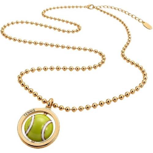 OUTLETISSIMO® Collana Donna Dorata con Ciondolo Tennis, Catena a Sfere,  Elegante ET373