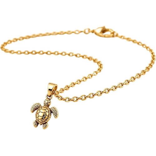 Collana Tartaruga Marina Donna con Ciondolo, Catena Lunga, Argentata ET379